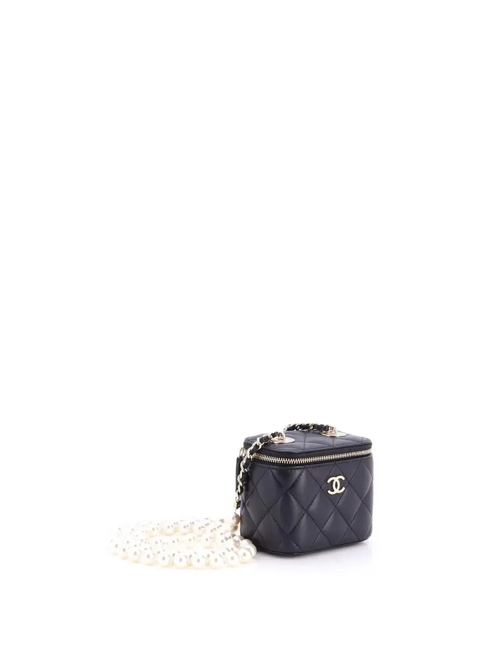 Chanel Vanity Case With Pearl Chain #327421C25B
